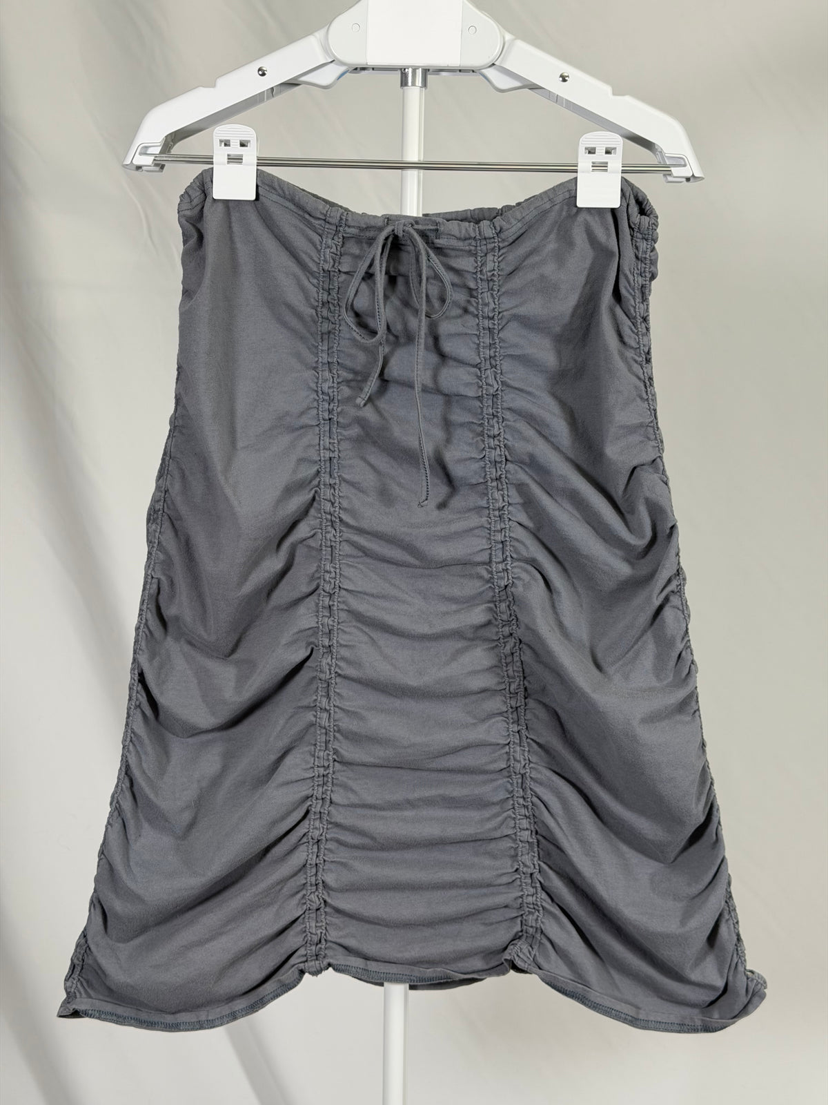 Vintage Y2K Neon Buddha gray fully ruched drawstring skirt
