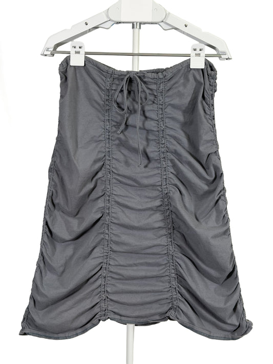 Vintage Y2K Neon Buddha gray fully ruched drawstring skirt