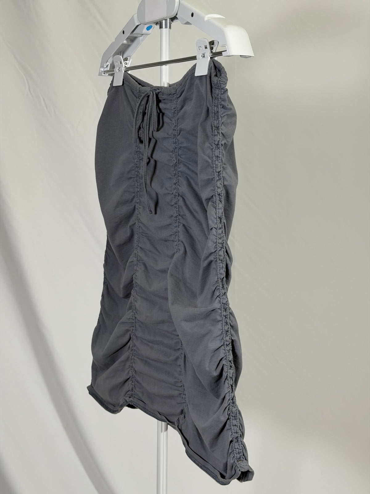 Vintage Y2K Neon Buddha gray fully ruched drawstring skirt