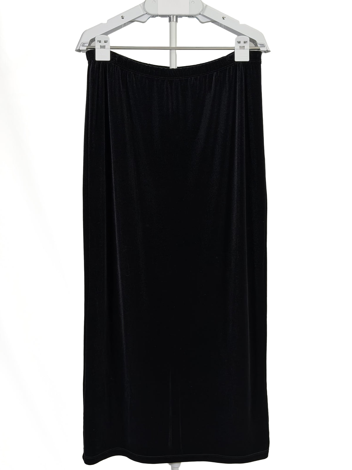 Vintage 90s AGB Byer California black velvet back slit maxi skirt