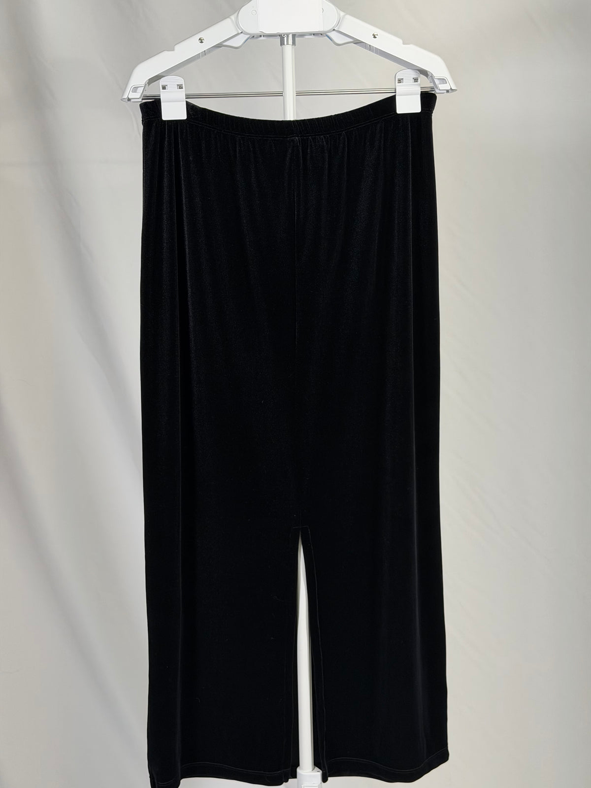 Vintage 90s AGB Byer California black velvet back slit maxi skirt