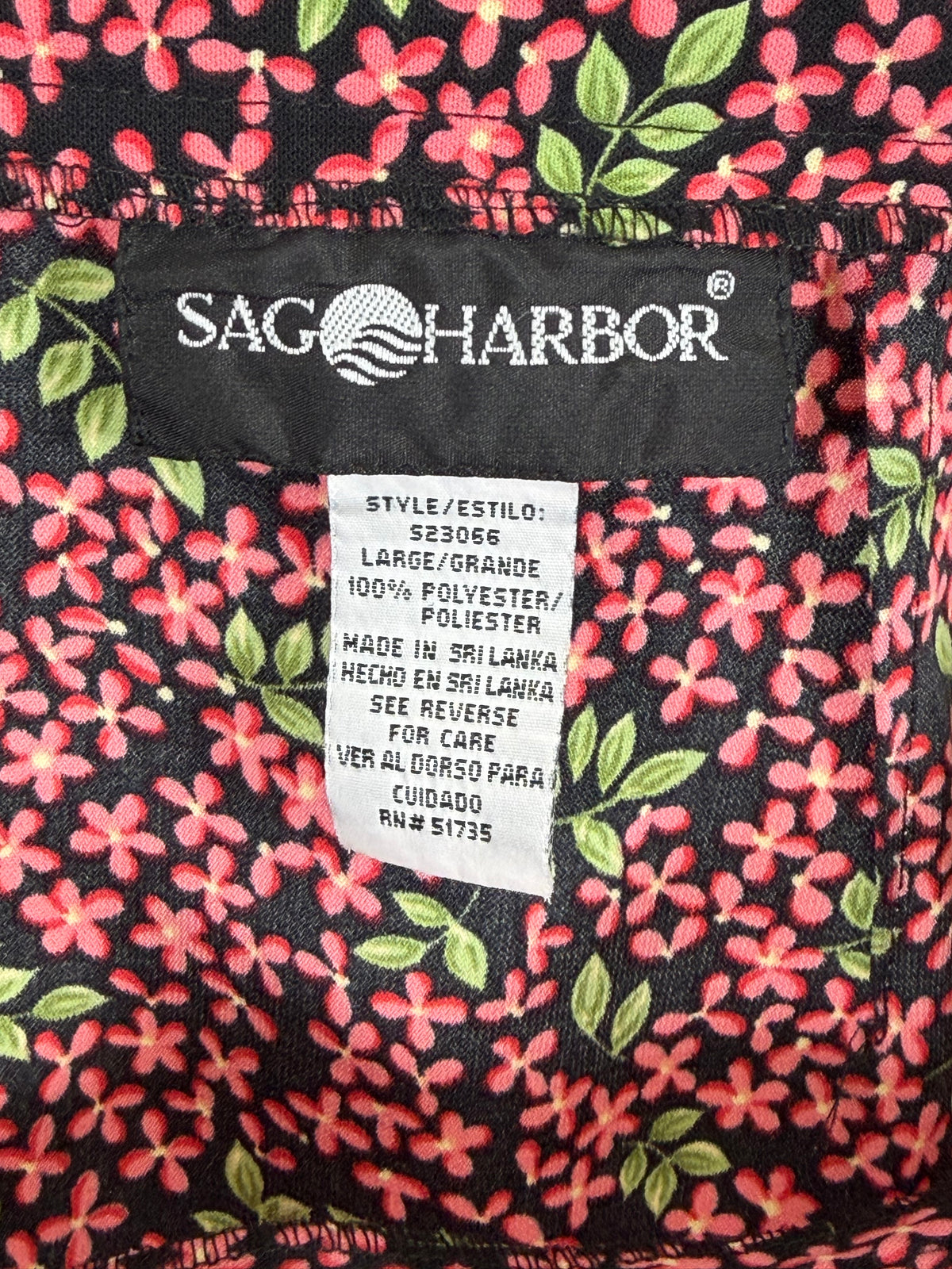 Vintage 90s Sag Harbor ditsy floral high waisted maxi skirt