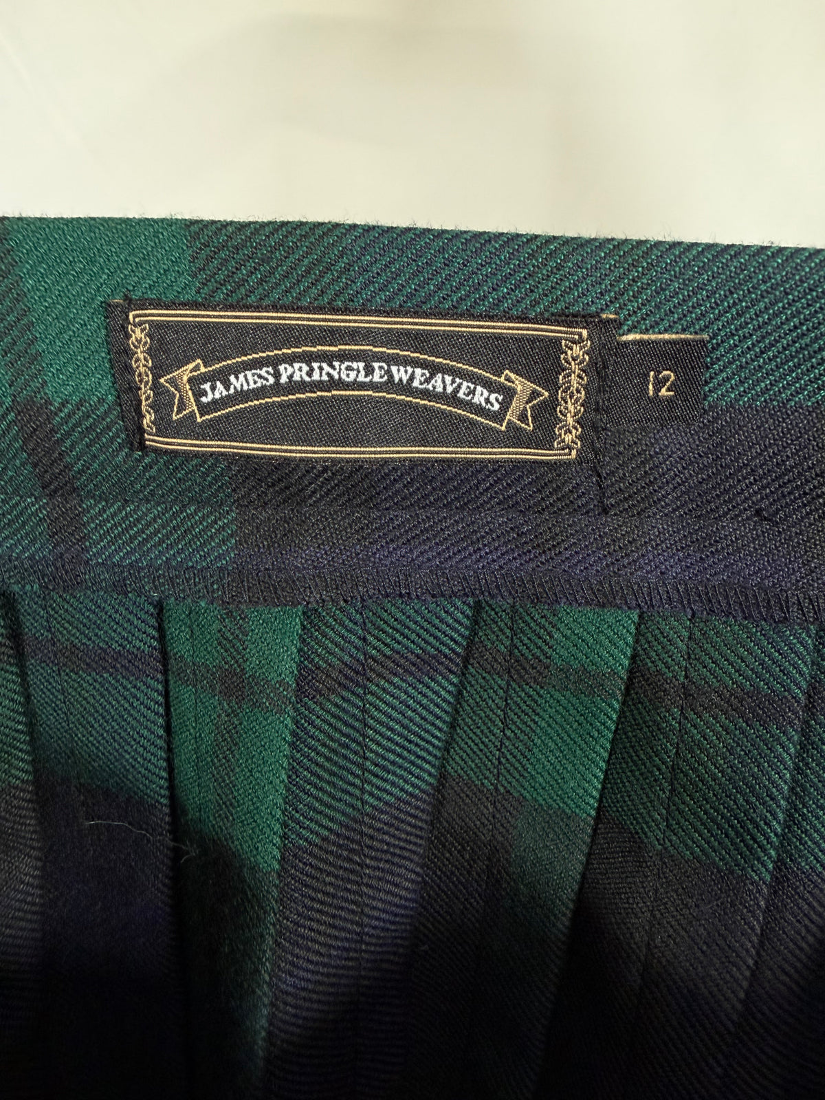 Vintage 90s James Pringle Weavers tartan wool blend pleated kilt