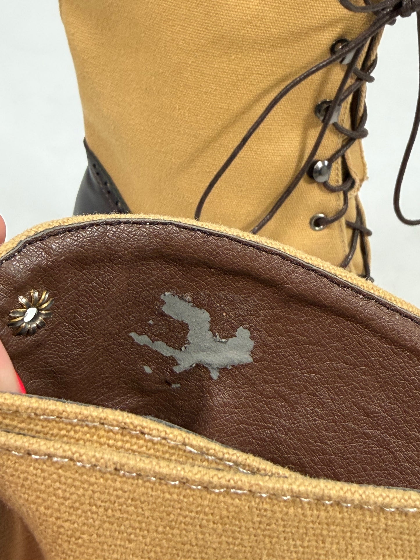 Edwardian/victorian style brown canvas lace-up boots