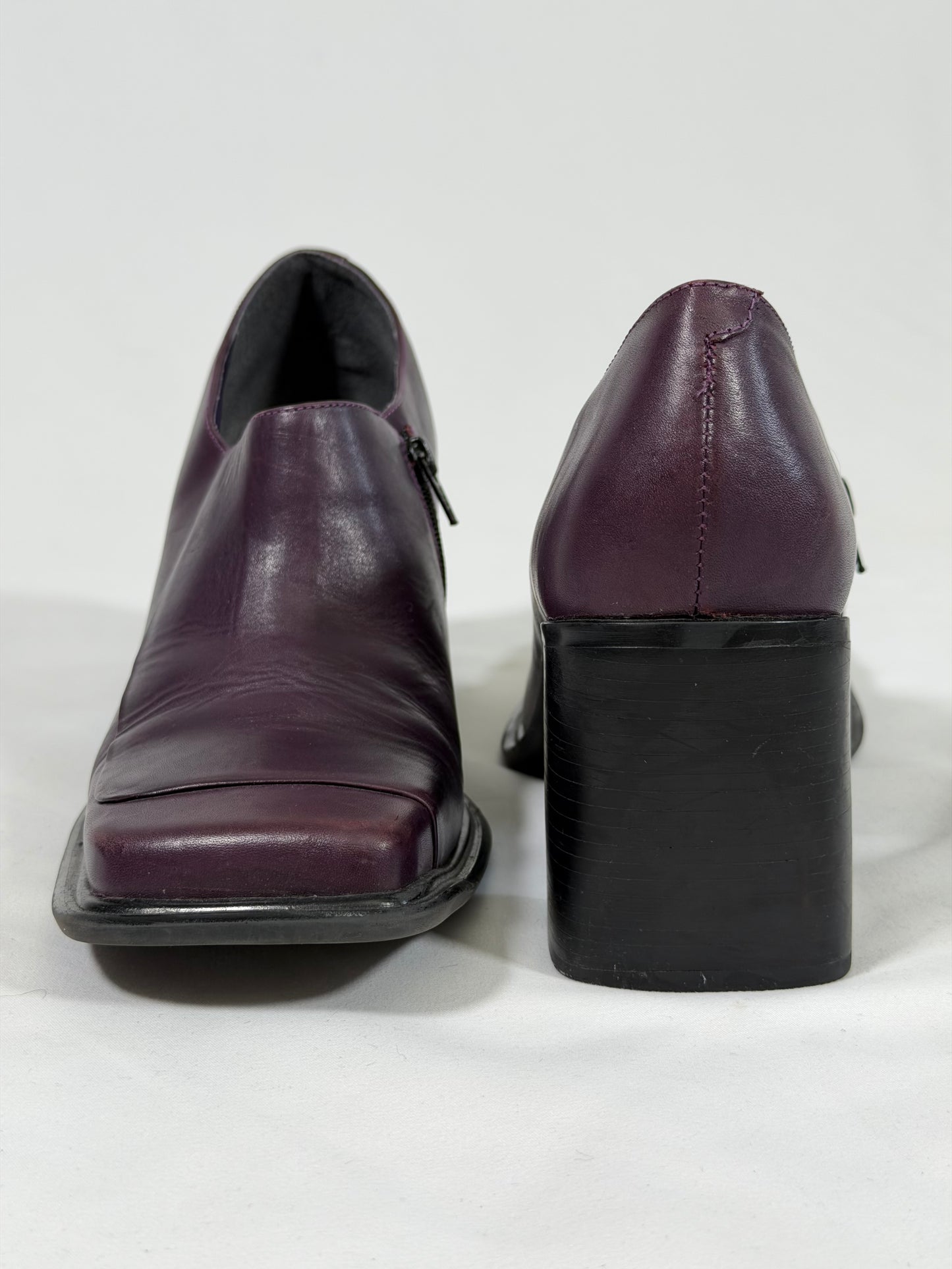 Vintage 90s Y2K Sam & Libby plum square toe block heels