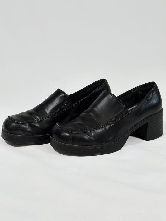Vintage Y2K Mudd black chunky platform loafers