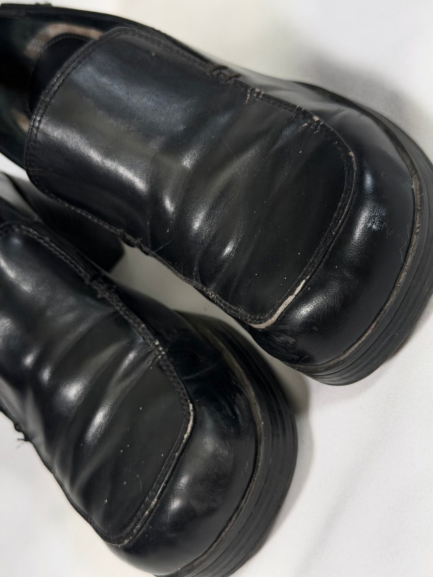 Vintage Y2K Mudd black chunky platform loafers