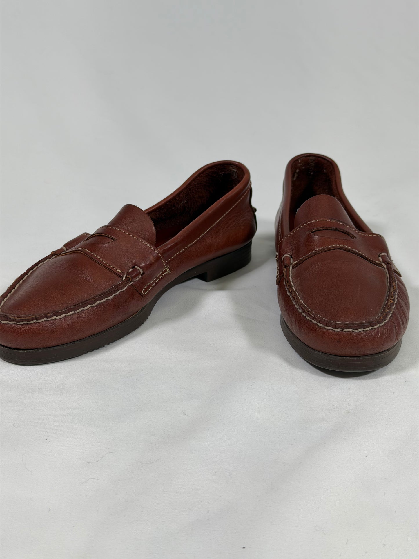Vintage USA made Dexter brown leather penny loafers