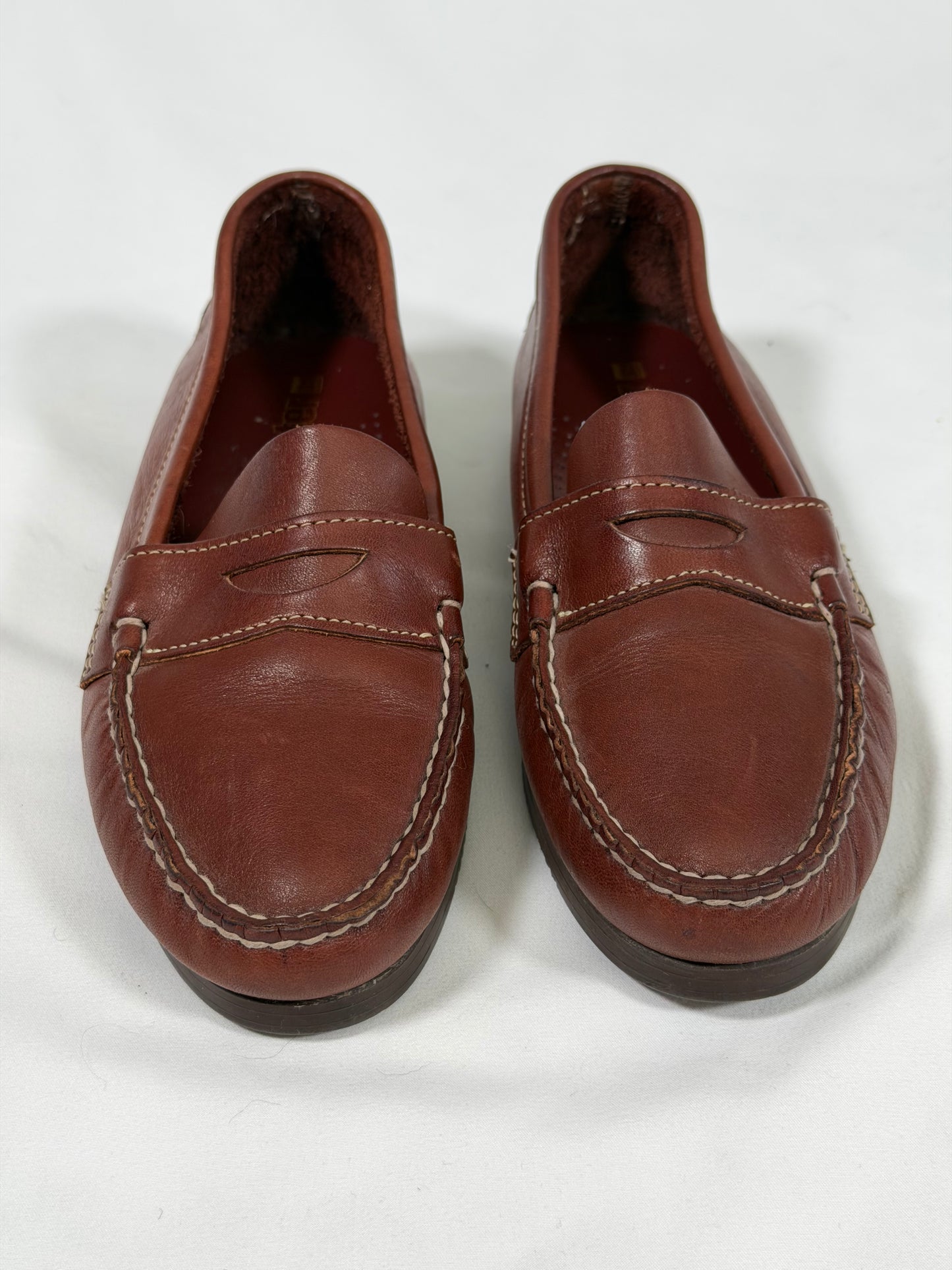 Vintage USA made Dexter brown leather penny loafers