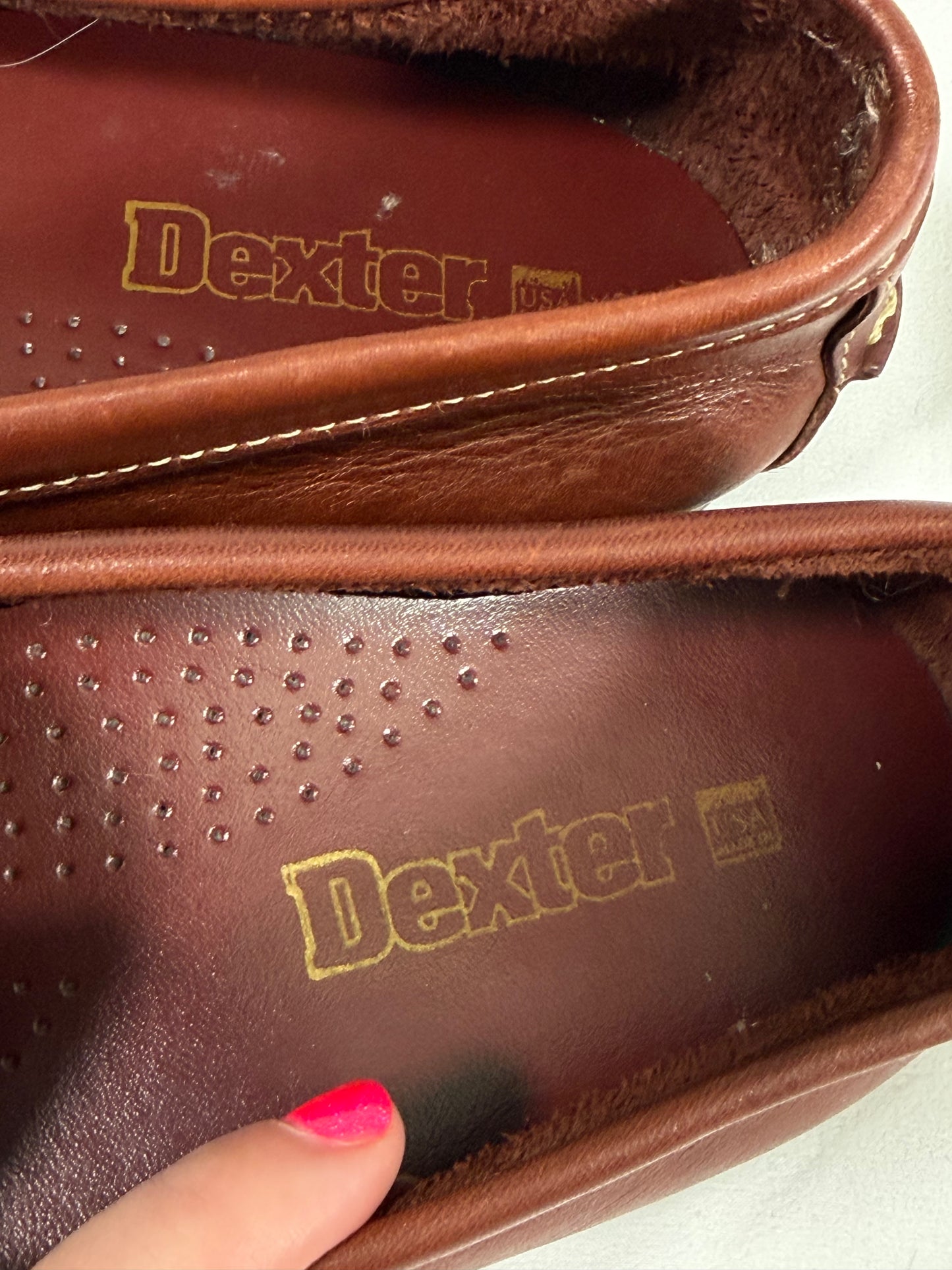 Vintage USA made Dexter brown leather penny loafers
