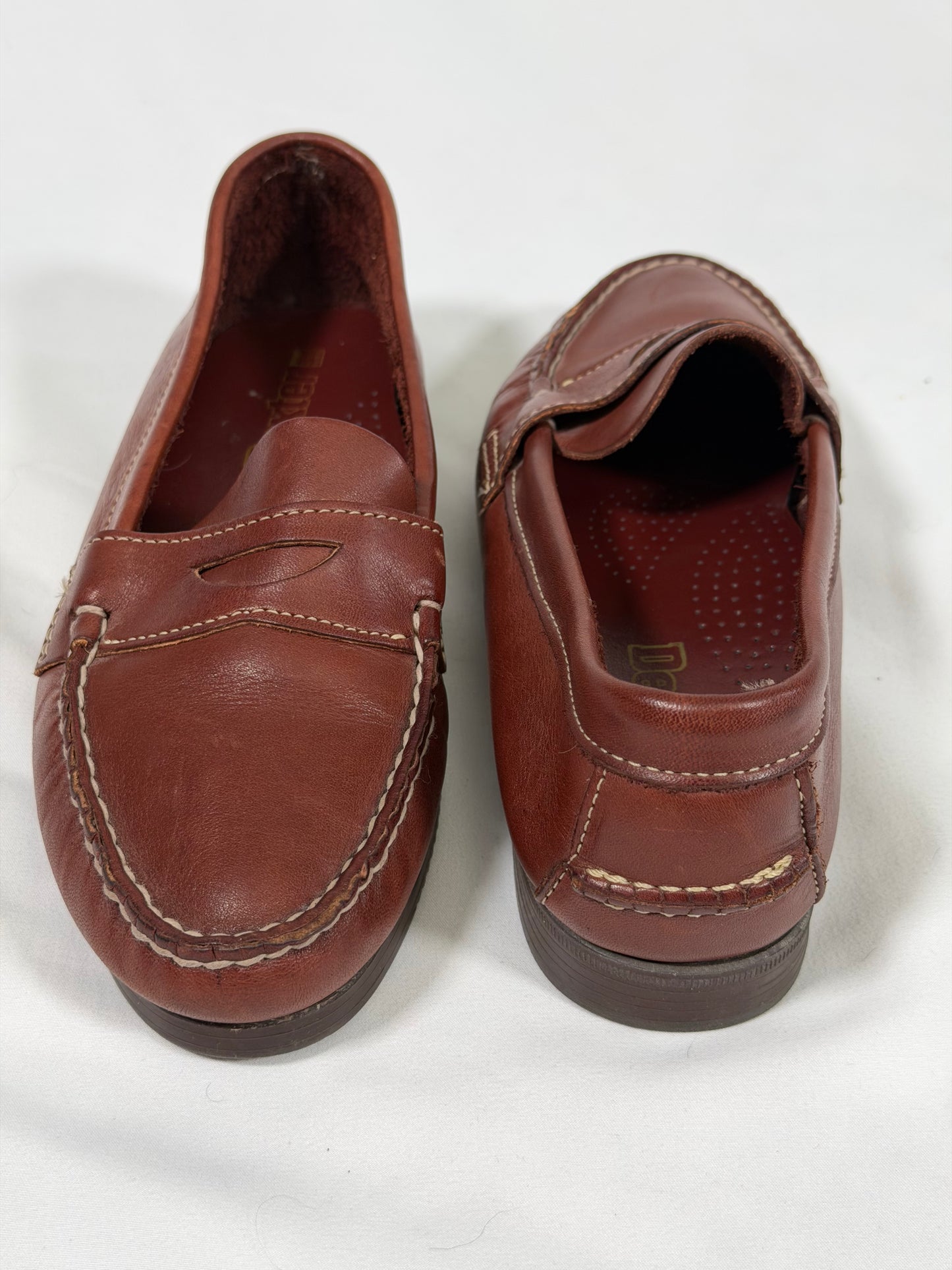 Vintage USA made Dexter brown leather penny loafers
