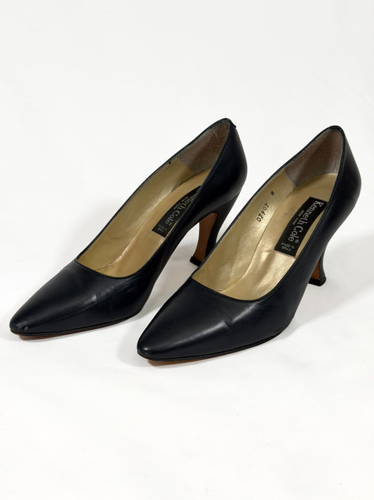 Vintage 90s Y2K Kenneth Cole black leather pointed toe pumps