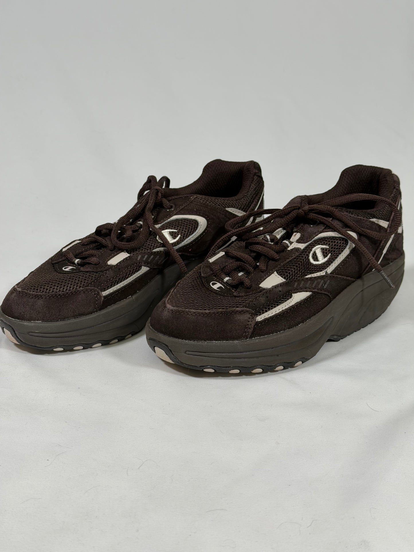 Vintage 90s Y2K Champion chunky brown platform trainers