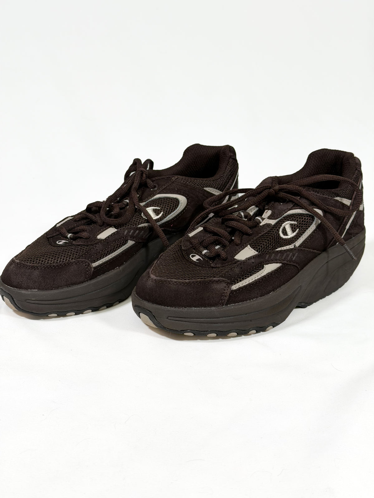 Vintage 90s Y2K Champion chunky brown platform trainers