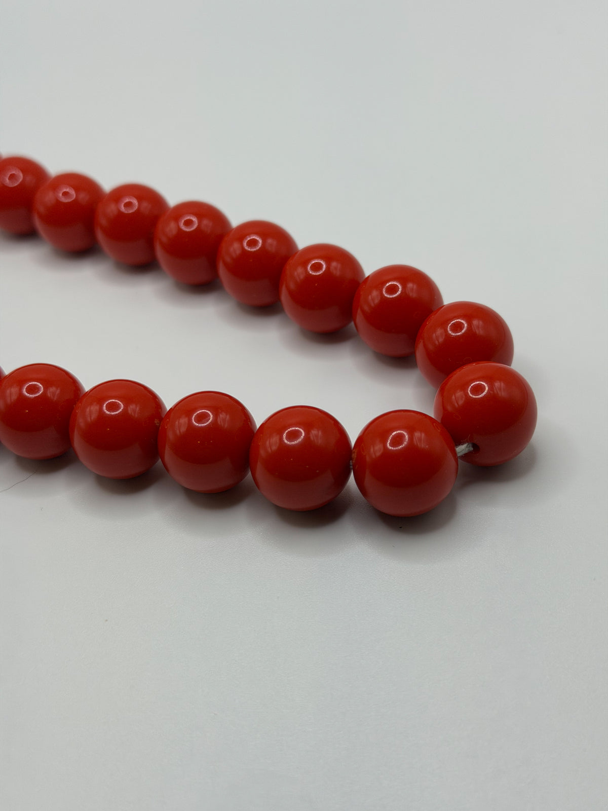 Chunky red acrylic ball bead neckalce
