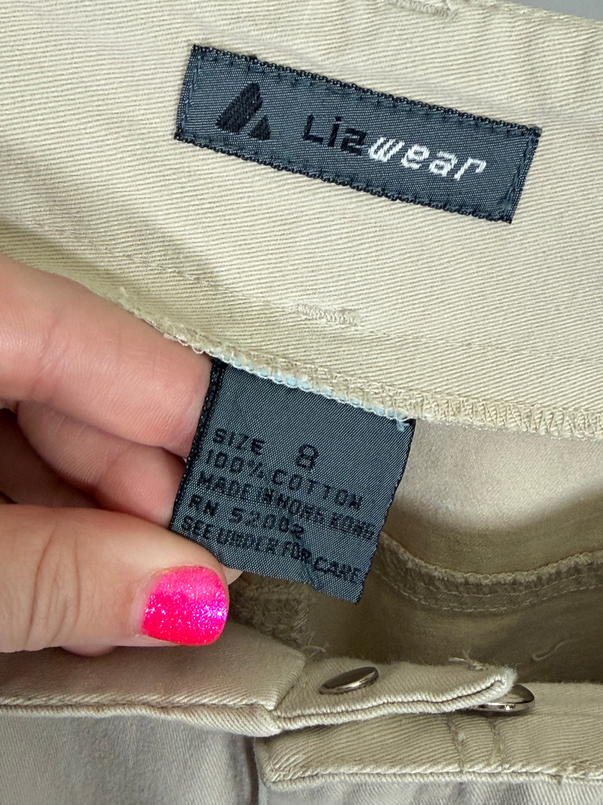 Vintage 90s Liz Claiborne khaki high-waist trousers