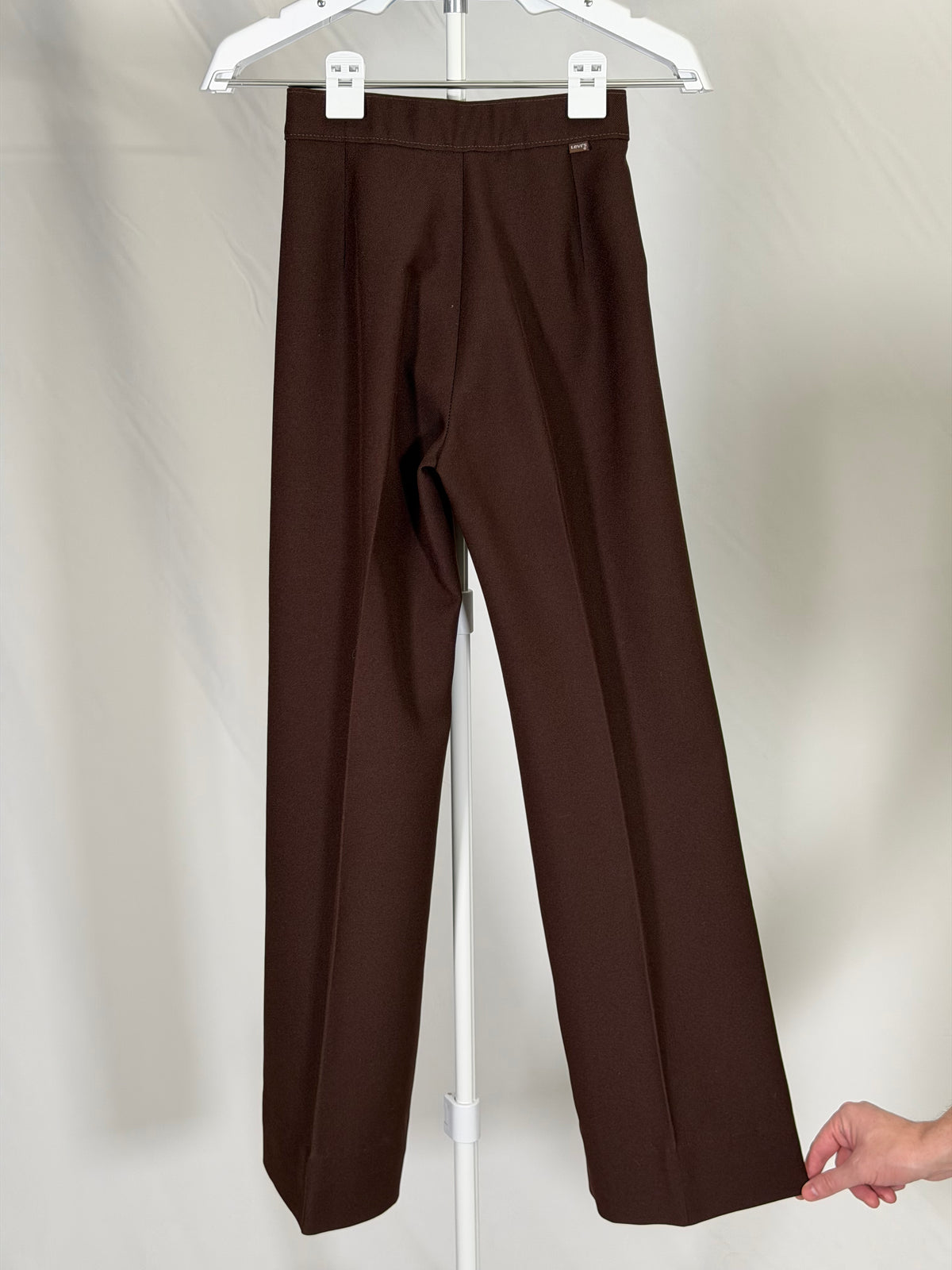 Vintage 70s Levi's chocolate brown high-waist flare trousers
