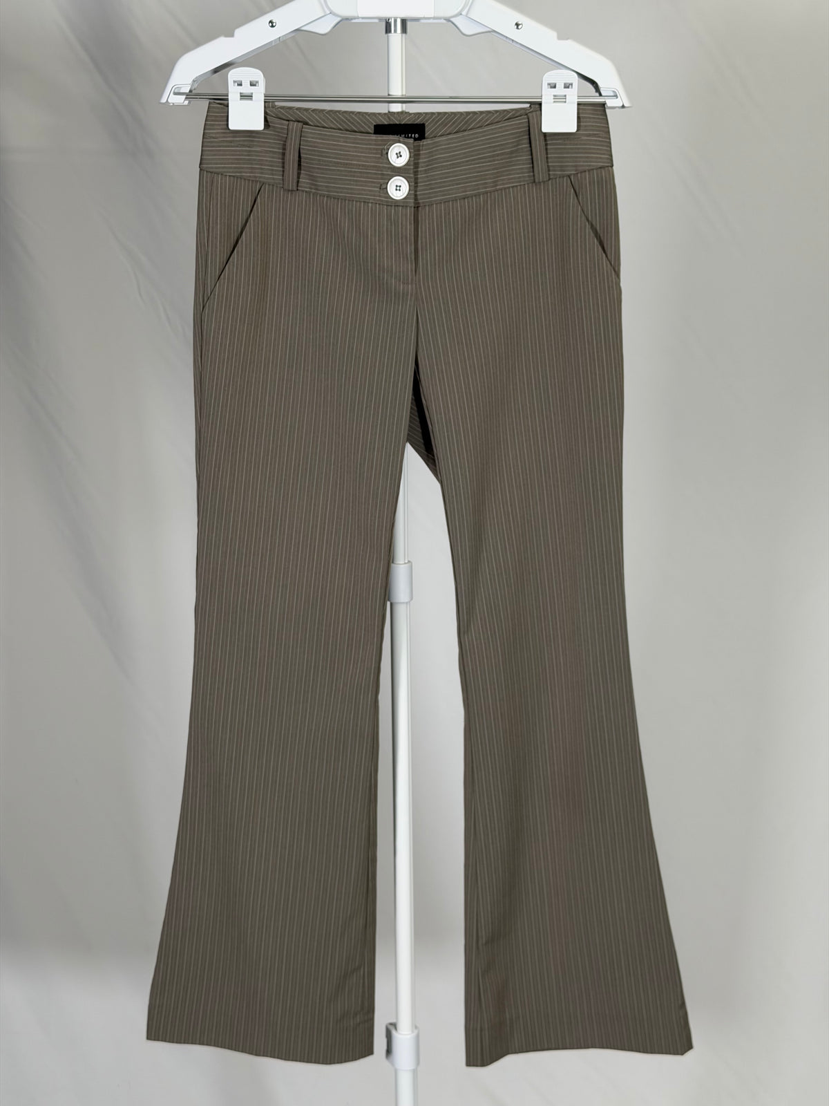 Vintage Y2K The Limited gray pinstripe mid-rise trousers