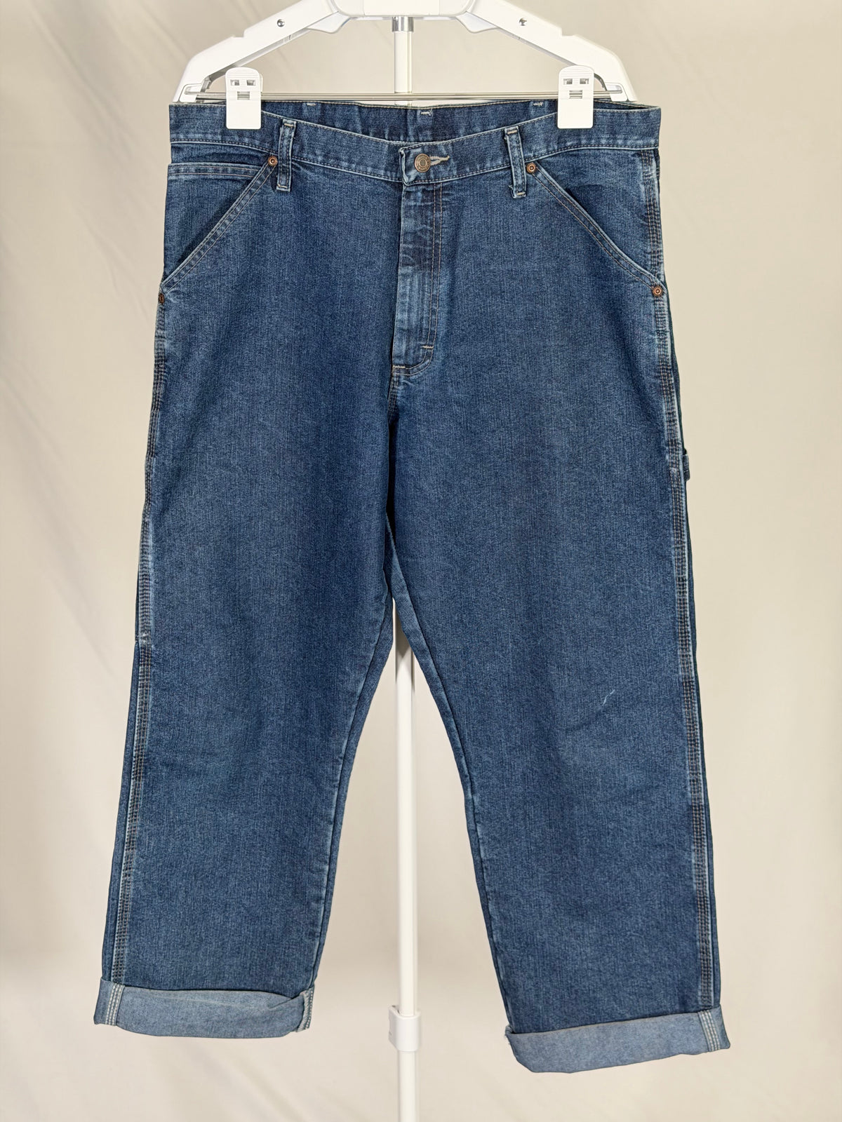Wrangler dark wash carpenter utility jeans