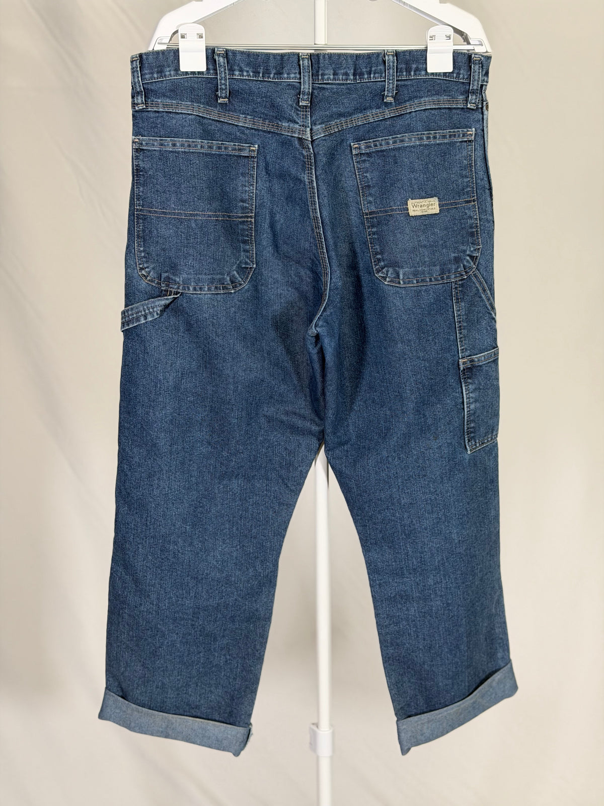 Wrangler dark wash carpenter utility jeans