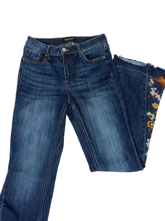 Ashley Mason floral embroidered flare jeans