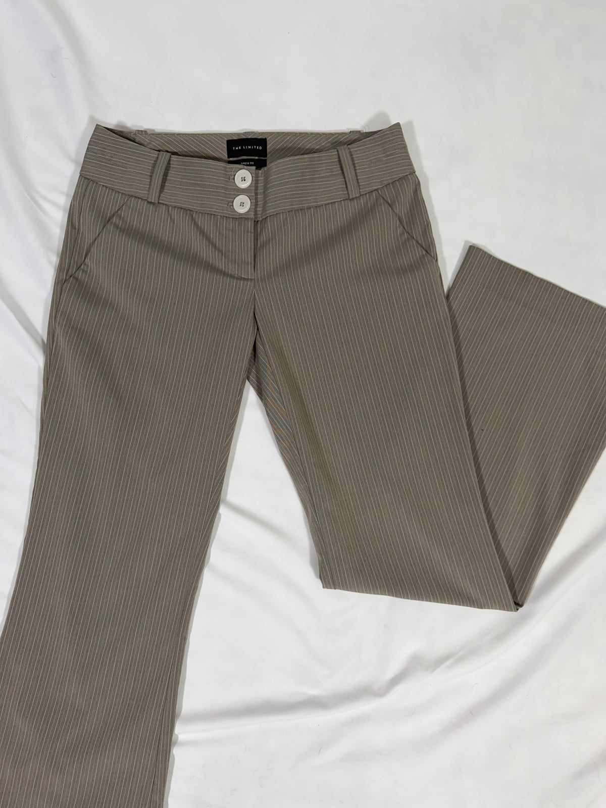 Vintage Y2K The Limited gray pinstripe mid-rise trousers
