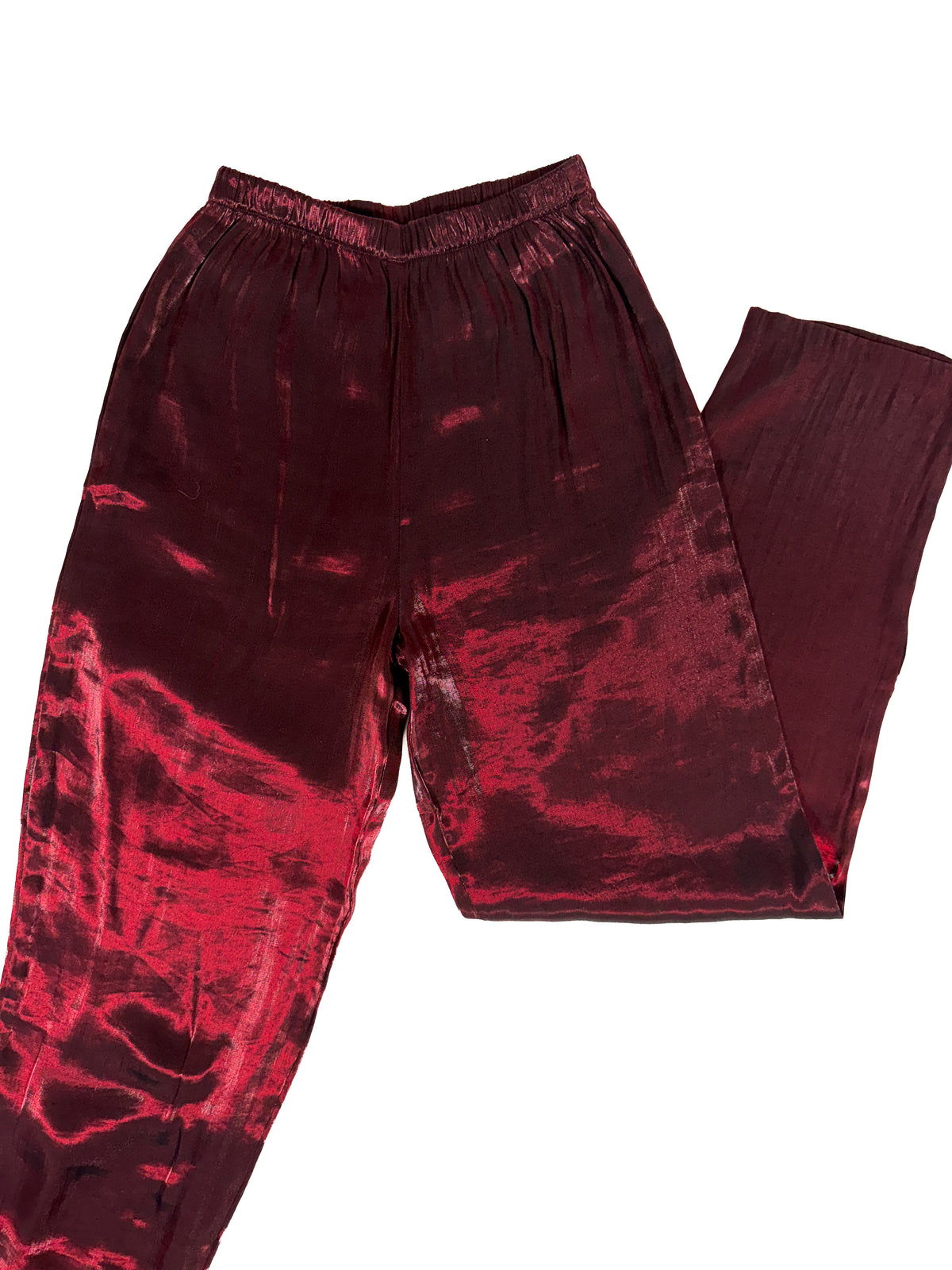 Vintage 70s metallic wine liquid satin pants