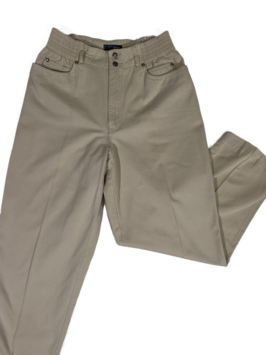 Vintage 90s Liz Claiborne khaki high-waist trousers