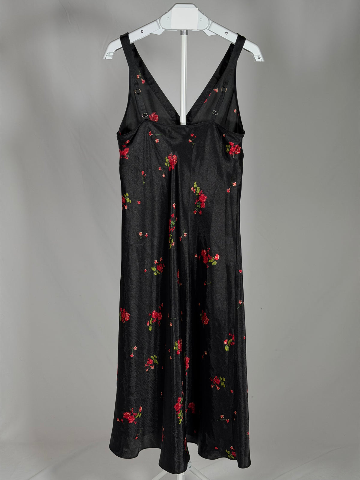 Vintage Y2K Jones New York black/floral satin slip dress
