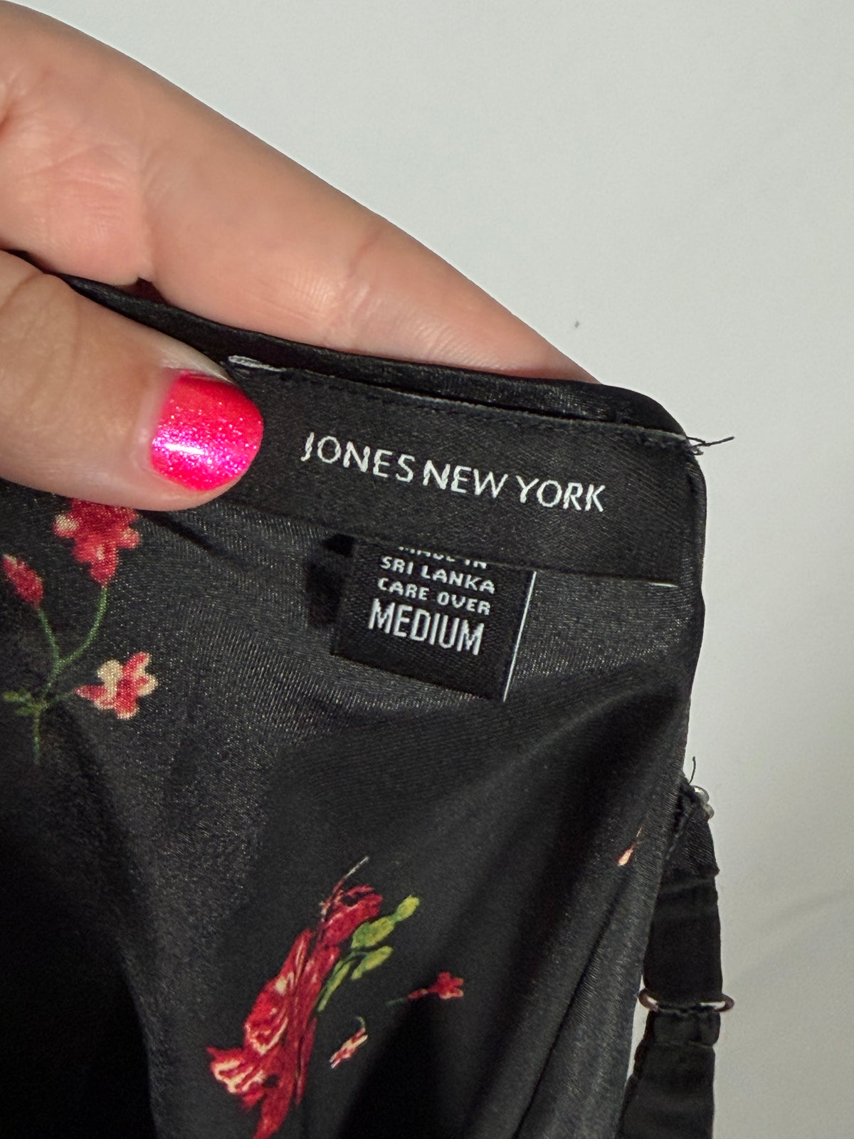 Vintage Y2K Jones New York black/floral satin slip dress
