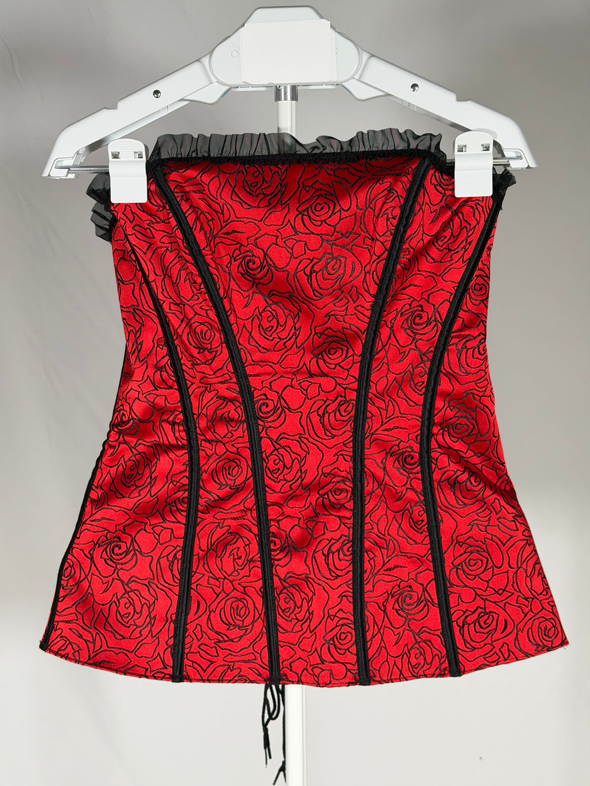 Vintage Y2K Tesa Classics red rose satin corset