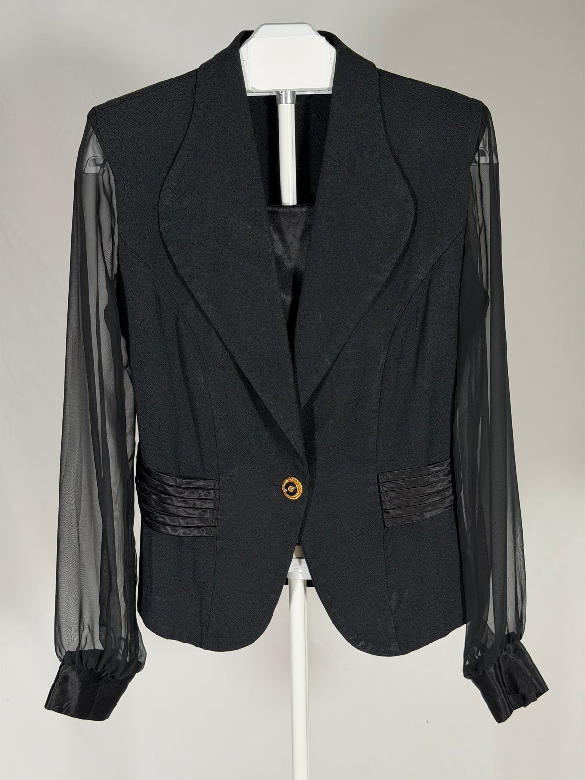 Vintage 80s Ultra Dress sheer sleeved blazer