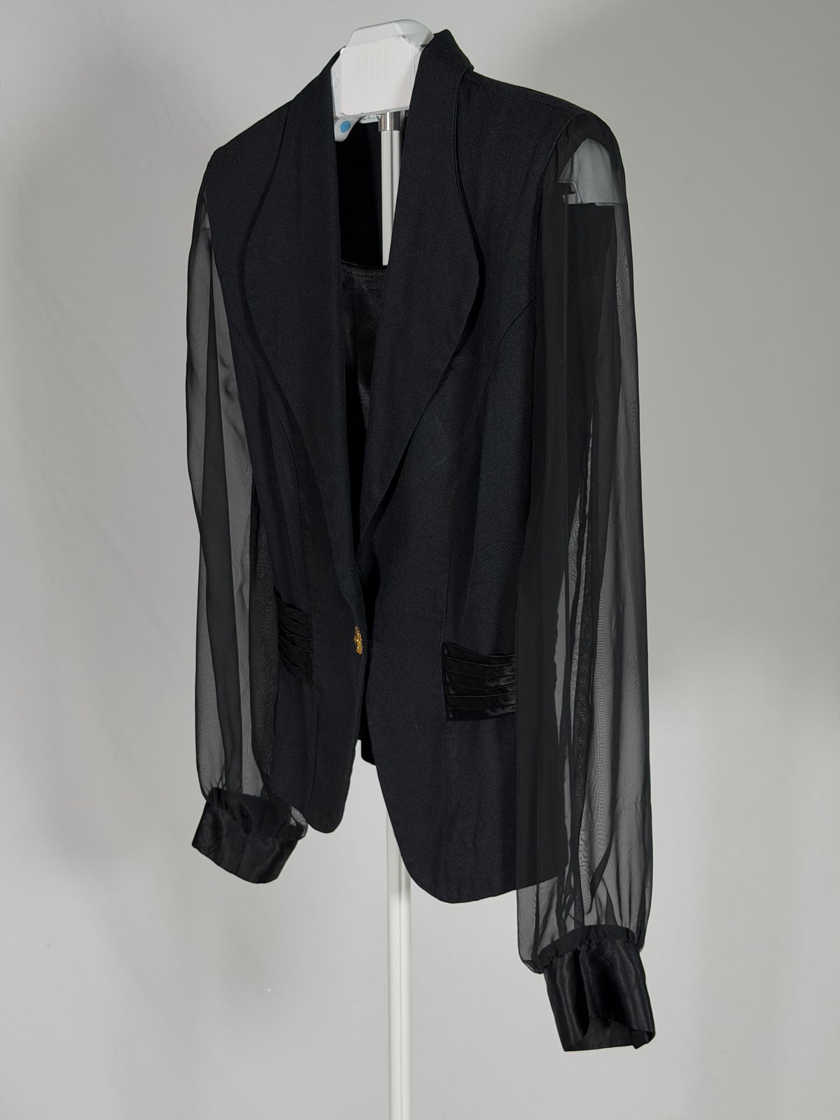 Vintage 80s Ultra Dress sheer sleeved blazer