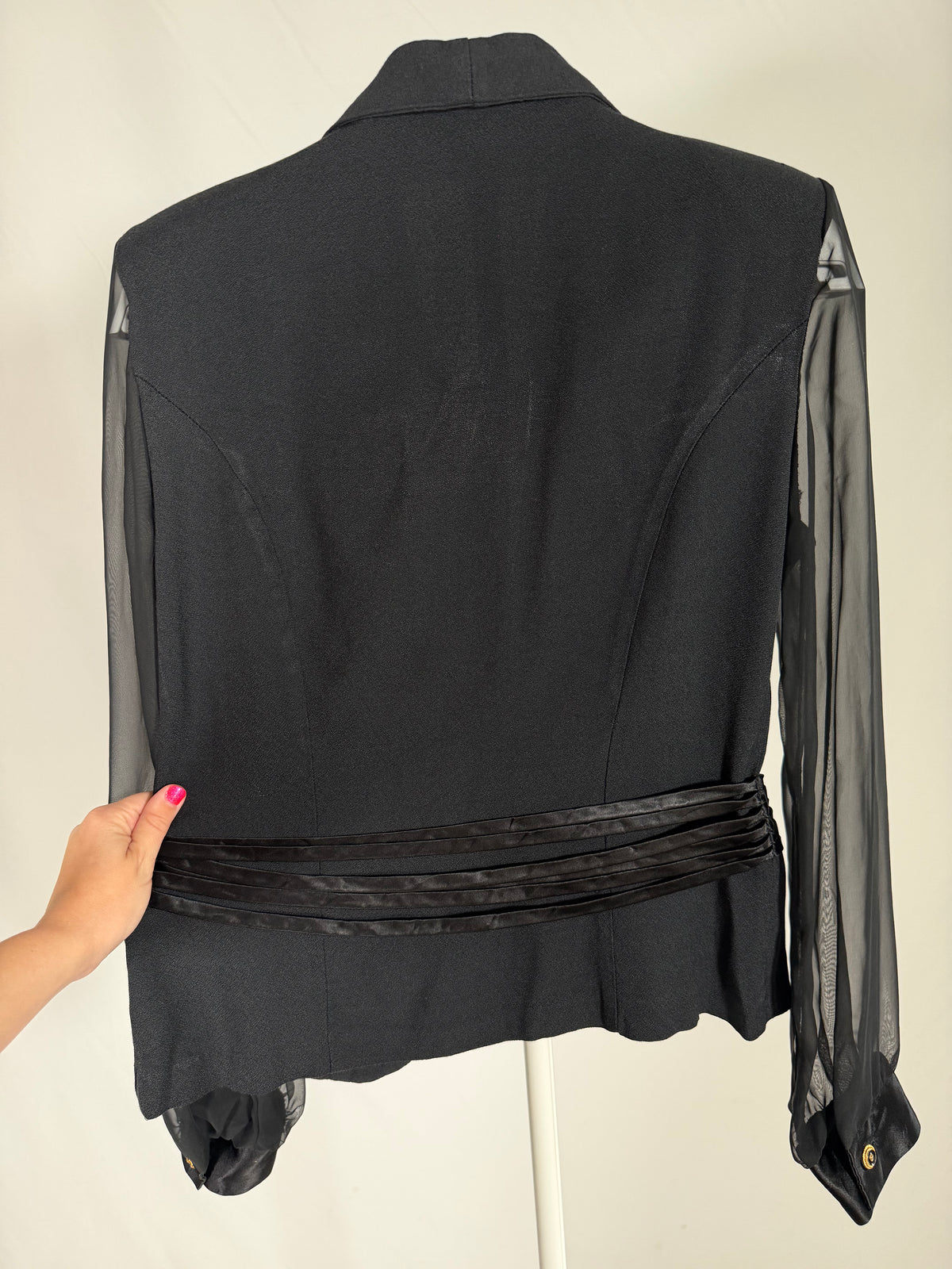 Vintage 80s Ultra Dress sheer sleeved blazer